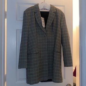 Zara blazer dress black white green checkered NWT never worn XXL